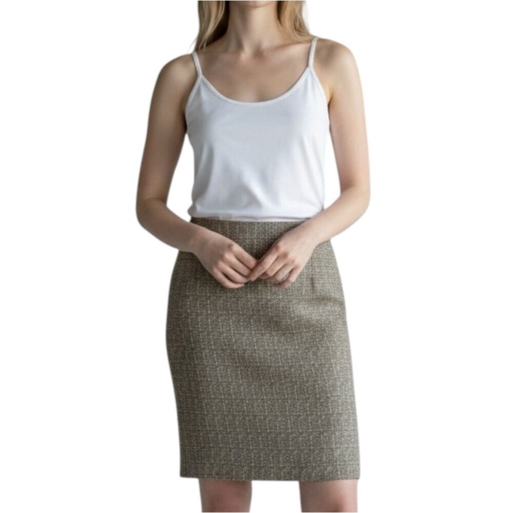 Talbots Tan Cream Pencil Skirt NWT Size 6P